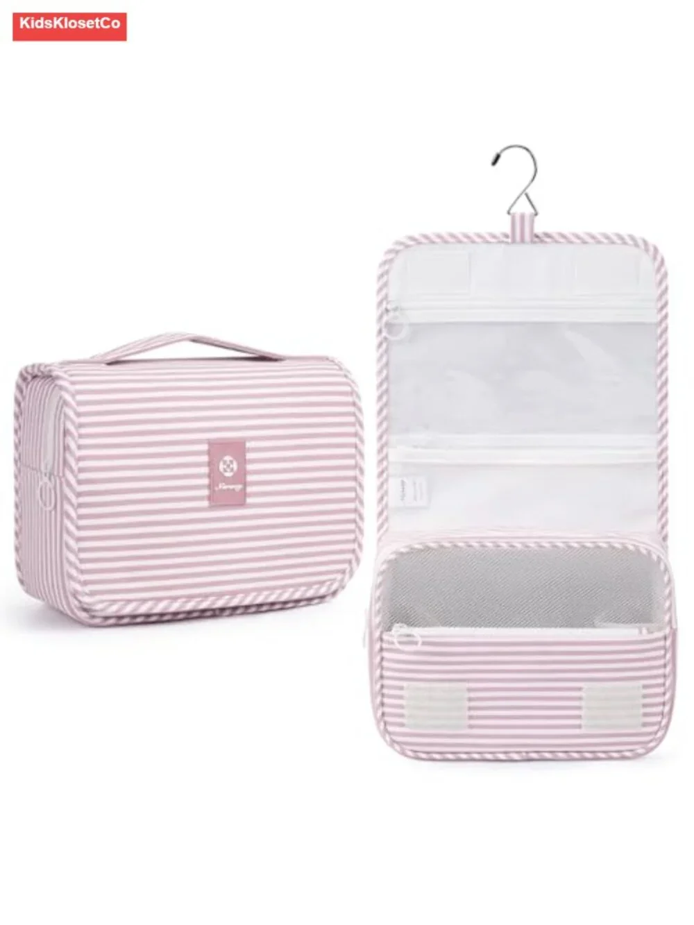 Hanging Toiletry Bag with Hook, Water-Resistant Travel Makeup Organizer,